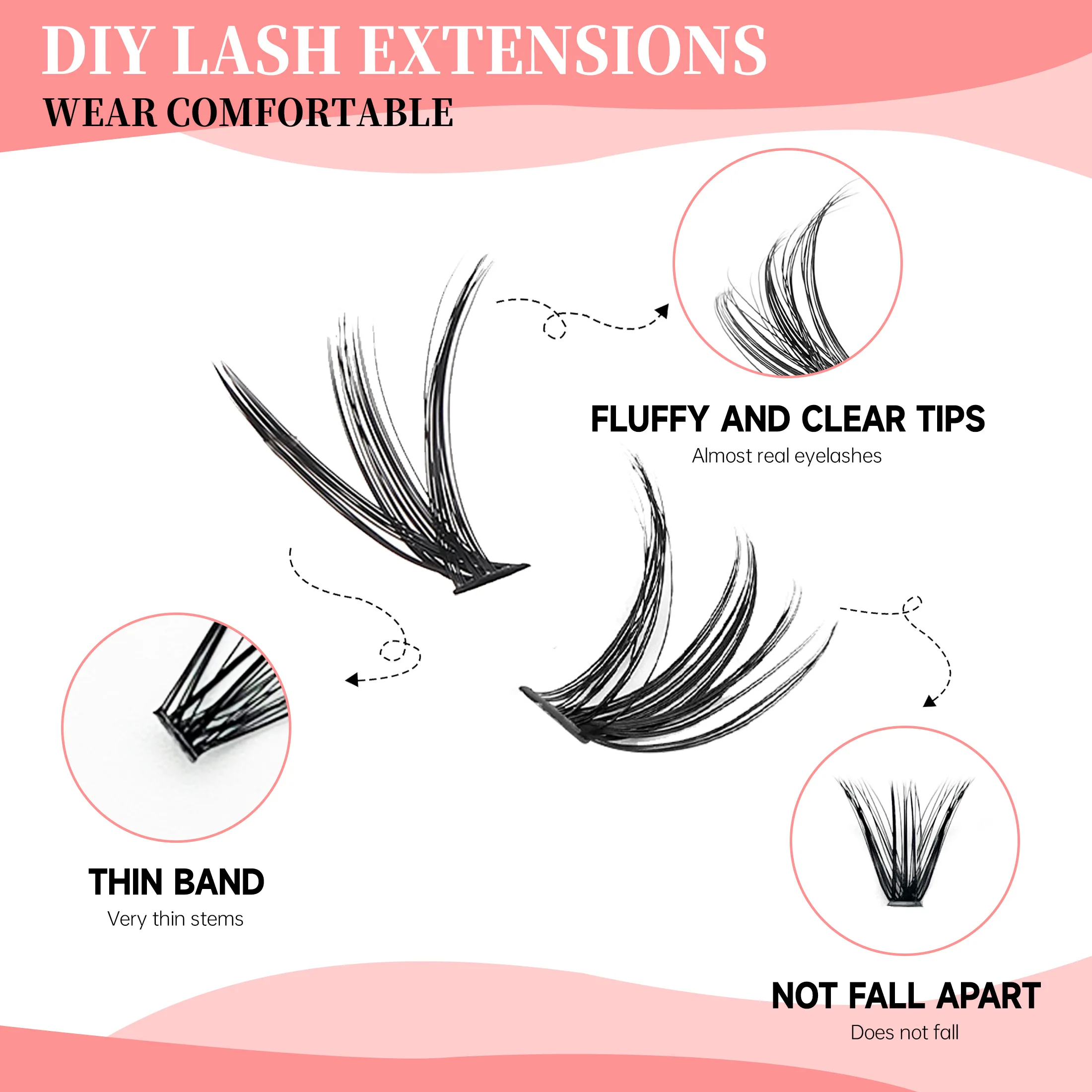 DIY Cluster Extension Lashes K - Eyelash Extension Full Set 评论和价格
