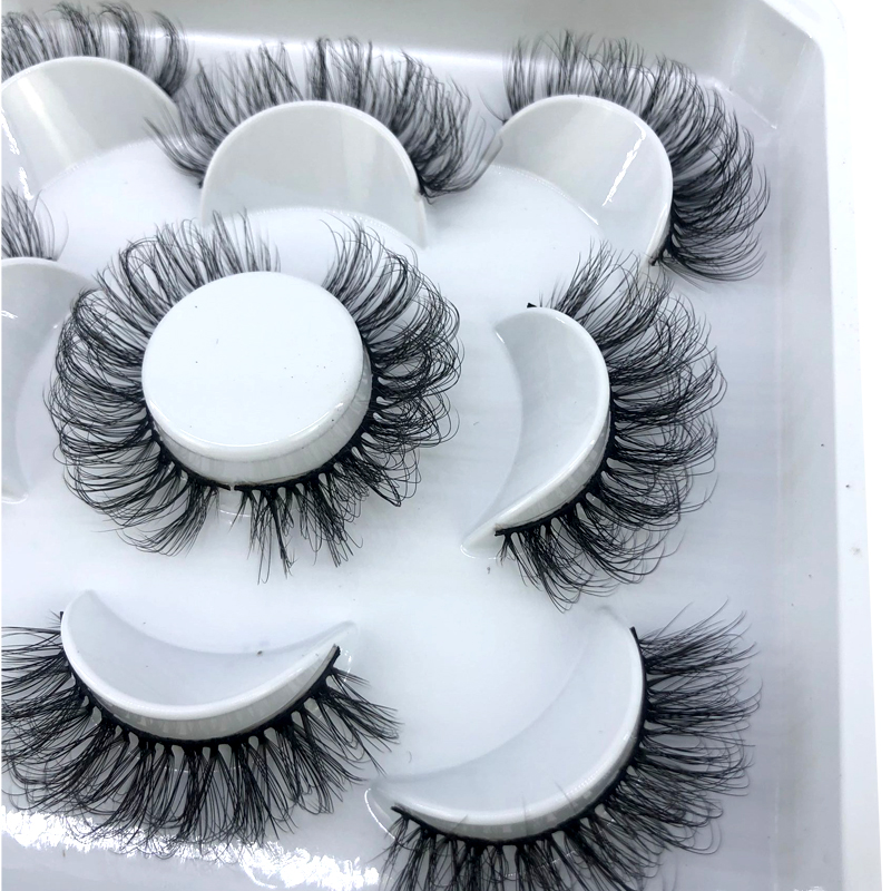 New 5 Pairs 8-25mm Natural 3D  - Eyelash Extension Full Set 评论和价格