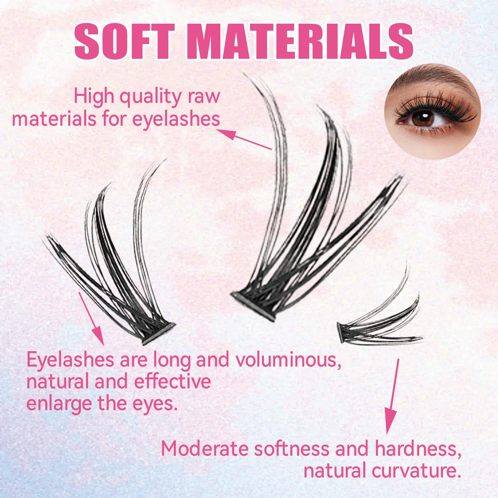 Eyelashes 200 PCS Clusters Las - Eyelash Extension Full Set 评论和价格